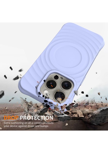 iPhone 16 Pro Kılıfı Için Magsafe Dalgalı Doku Sıvı Silikon Koruyucu Kılıf ve Kayış-Mor ile Uyumlu (Yurt Dışından) fiyatları
