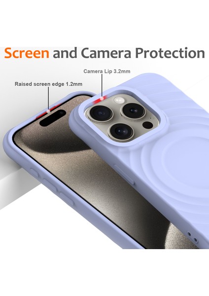 iPhone 16 Pro Kılıfı Için Magsafe Dalgalı Doku Sıvı Silikon Koruyucu Kılıf ve Kayış-Mor ile Uyumlu (Yurt Dışından) fırsatları