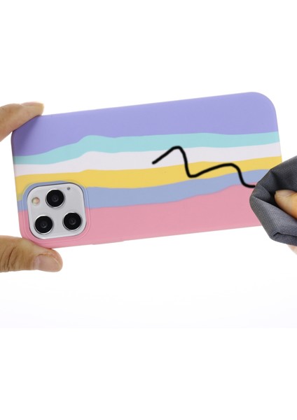 Gökkuşağı Stili Sıvı Silikon Koruyucu Telefon Kılıfı iPhone 12 6.1 Inç/12 Pro 6.1 Inç-Pembe (Yurt Dışından) indirimleri