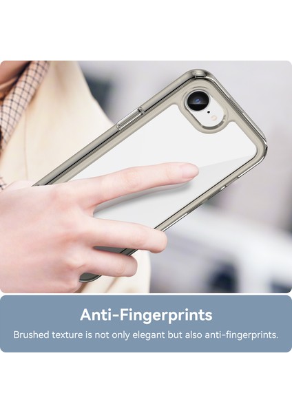 iPhone 16E Şeffaf Arka Kılıf Renkli Çerçeve Tpu+Akrilik Telefon Kılıfı-Şeffaf Gri (Yurt Dışından) fırsatları