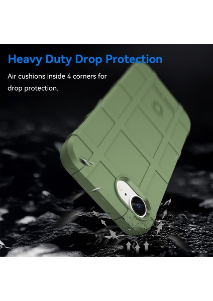 iPhone 16E Kılıfı Kare Izgara Doku Düşmeye Karşı Tpu Telefon Kılıfı-Yeşil (Yurt Dışından) modelleri