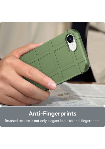 iPhone 16E Kılıfı Kare Izgara Doku Düşmeye Karşı Tpu Telefon Kılıfı-Yeşil (Yurt Dışından) indirimleri