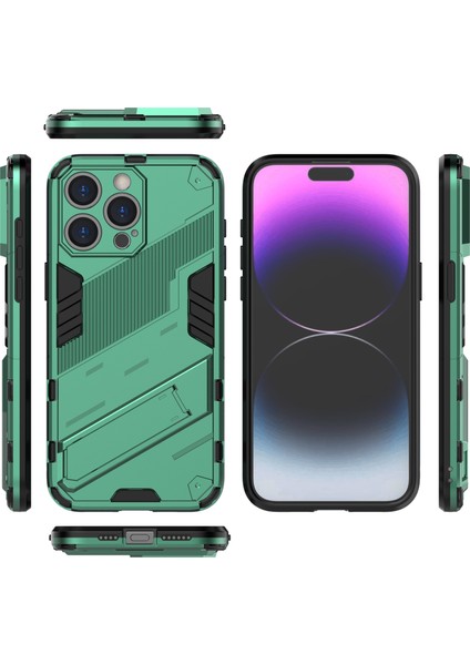 iPhone 16 Pro Max Kılıf Pc+Tpu Darbeye Dayanıklı Telefon Kılıfı Kickstand Ile-Yeşil (Yurt Dışından) fırsatları