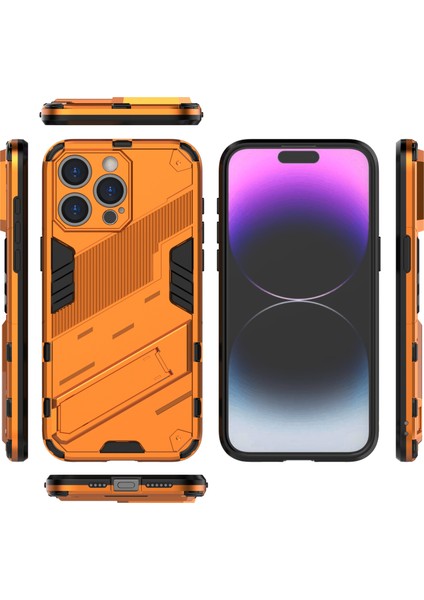 iPhone 16 Pro Kılıf Pc+Tpu Darbeye Dayanıklı Telefon Kılıfı Kickstand Ile-Turuncu (Yurt Dışından) fırsatları