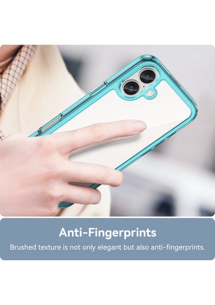iPhone 16 Kılıf Tpu+Akrilik Telefon Kılıfı Çizilmez Koruyucu-Şeffaf Mavi (Yurt Dışından) fırsatları
