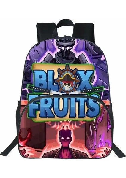 Blox Meyveler Birincil ve Ortaokul Öğrencileri Için Şeytan Meyve Sırt Çantası Anaokulu Unısex Çift Omuz Çantası Erkek Model Renk: Yuvarlak Ön Çanta -05+16 Inç (Yurt Dışından)