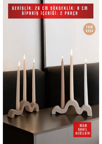 Dekoratif Mumluk Set Şamdan El Yapımı Model 13