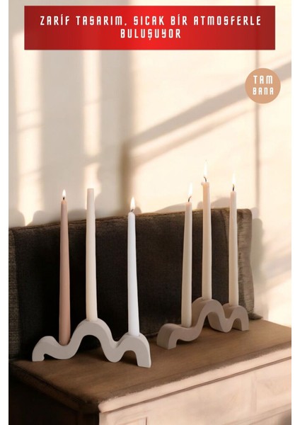 Dekoratif Mumluk Set Şamdan El Yapımı Model 13