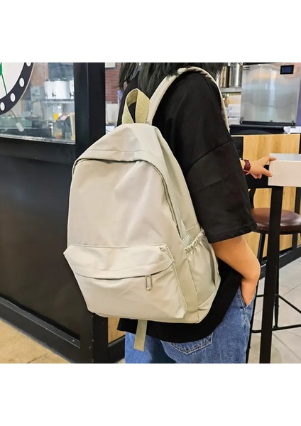 Kadınlar Okul Çantası Su Geçirmez Büyük Kapasiteli Okul Sırt Çantası Düz ​​fermuar Düz Renkli Genç Kız Gündelik Daybalbalık Çantası Öğrenci Tedarik Renk: Gri Yeşil (Yurt Dışından)