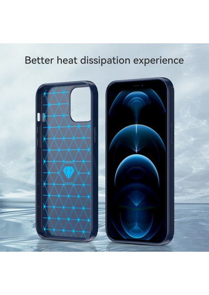 1.8mm Parmak Izi Dayanıklı Karbon Fiber Fırçalanmış Doku Arka Kılıf Esnek Tpu Kapak iPhone 12 Pro Max 6.7 Inç-Mavi (Yurt Dışından) fırsatları