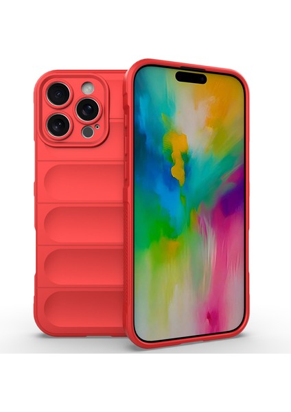 iPhone 16 Pro Kılıfı Için Düşmeye Karşı Tpu Telefon Kılıfı Hassas Lens Koruması-Kırmızı (Yurt Dışından)