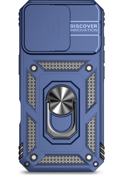 iPhone 16 Pro Max Kılıf Halka Destekli Kayar Kamera Kapağı Pc+Tpu Telefon Kılıfı-Mavi (Yurt Dışından) fiyatları
