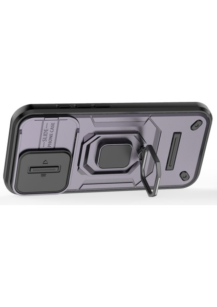 iPhone 16 Kılıf Halkalı Kickstand Pc+Tpu Telefon Kılıfı Lens Kalkanı-Mor (Yurt Dışından) fiyatları