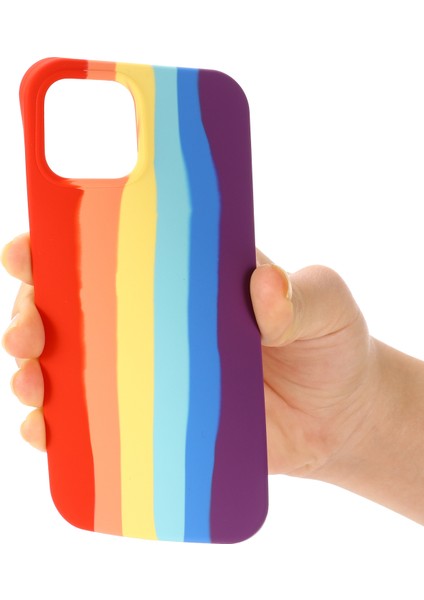 iPhone 15 Plus Gökkuşağı Ka Sıvı Silikon + Pc Arka Kapak Fiber Astar Telefon Kılıfı - Kırmızı (Yurt Dışından) fiyatları