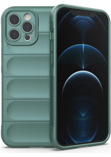 iPhone 12 Pro Max 6.7 Inç Tpu Telefon Koruyucu Kılıf, Düşmeye Karşı Dayanıklı Arka Kabuk Kılıfı-Yeşil (Yurt Dışından)