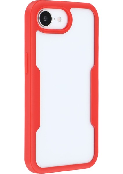 iPhone 16E Kılıfı Akrilik+Tpu Şeffaf Telefon Kılıfı Pet Ekran Filmi-Kırmızı (Yurt Dışından) fırsatları