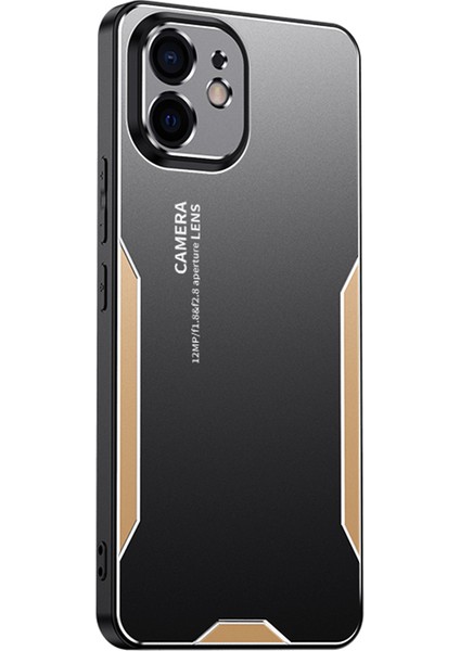 iPhone 12 Telefon Kılıfı Alüminyum Alaşım + Pc + Tpu Askeri Sınıf Darbeye Dayanıklı Kılıf - Altın (Yurt Dışından)