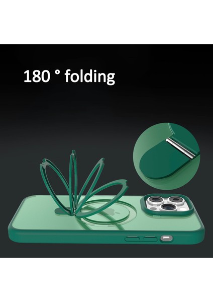 iPhone 14 Pro Manyetik Kılıf Pc+Tpu Telefon Kılıfı Kamera Lens Koruyucu Seti-Koyu Mor (Yurt Dışından) indirimleri