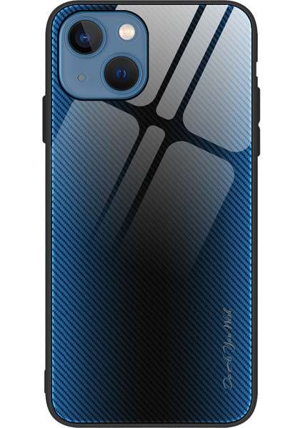 iPhone 15 Plus Için Telefon Kılıfı Darbeye Dayanıklı Karbon Fiber Doku Temperli Cam + Yumuşak Tpu Telefon Kılıfı-Bebek Mavisi (Yurt Dışından)
