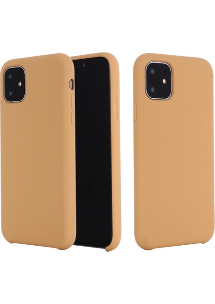 Çizilmez Yumuşak Sıvı Silikon Telefon Kabuğu Cep Telefonu Çantası Kılıfı iPhone 11 6.1 Inç (2019)-ALTIN (Yurt Dışından)