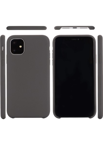 Çizilmez Yumuşak Sıvı Silikon Telefon Kabuğu Cep Telefonu Çantası Kılıfı iPhone 11 6.1 Inç (2019)-GRI (Yurt Dışından) fiyatları