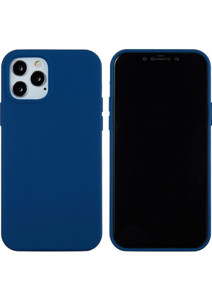 Çizilmeye Karşı Dayanıklı Sıvı Silikon Yumuşak Telefon Kılıfı Kabuğu iPhone 13 Pro 6.1 Inç-Mavi (Yurt Dışından)