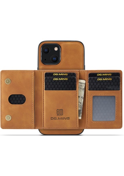 Dg.mıng M2 Serisi iPhone 14 6.1 Inç Darbeye Dayanıklı Düşmeye Karşı Manyetik Emici Ayaklı Tasarım Telefon Kılıfı Çıkarılabilir Cüzdanlı-Kahverengi (Yurt Dışından) fiyatları
