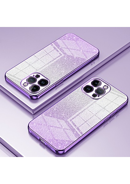 iPhone 14 Pro Max Için Precise Cutout Cep Telefonu Kılıfı Düşmeye Dayanıklı Parıltılı Tpu Kapak-Mor (Yurt Dışından) indirimleri
