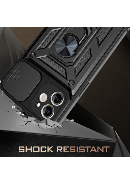 iPhone 11 Kılıfı Için Kayar Kamera Kapağı Pc+Tpu Ayaklı Telefon Kılıfı-Yeşil (Yurt Dışından) fiyatları