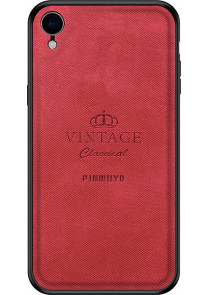 Pınwuyo Pu Deri Vintage Darbeye Dayanıklı Kaplamalı Yumuşak Tpu+Sert Pc Hibrit Kılıf iPhone Xr 6.1 Inç-Kırmızı (Yurt Dışından)