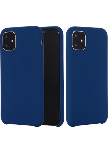 Çizilmez Yumuşak Sıvı Silikon Telefon Kabuğu Cep Telefonu Çantası Kılıfı iPhone 11 6.1 Inç (2019)-LACIVERT (Yurt Dışından)