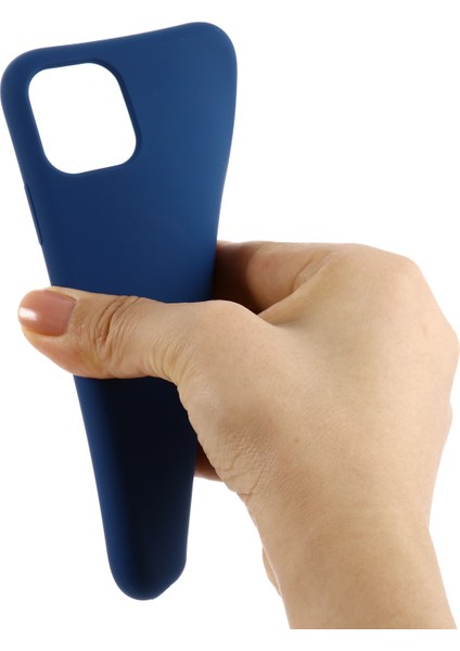 Çizilmez Yumuşak Sıvı Silikon Telefon Kabuğu Cep Telefonu Çantası Kılıfı iPhone 11 6.1 Inç (2019)-LACIVERT (Yurt Dışından) modelleri