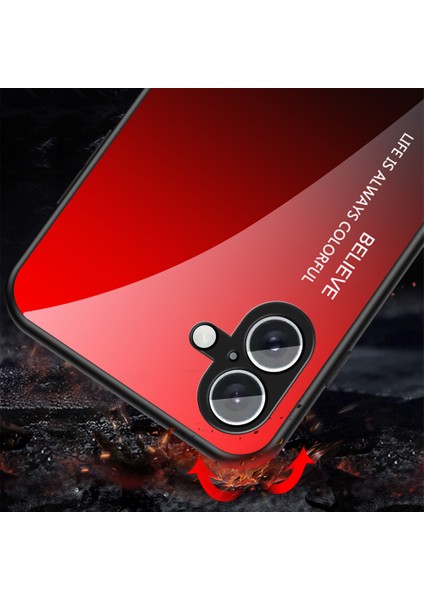 iPhone 16 Plus Kılıf Çizilmez Temperli Cam + Pc + Tpu Telefon Kılıfı - Degrade Gül (Yurt Dışından) modelleri