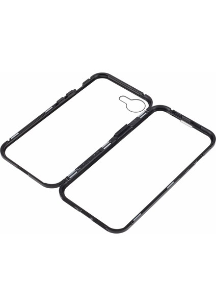 iPhone 16E Kılıfı Çift Taraflı Temperli Cam Manyetik Şeffaf Telefon Kılıfı-Siyah (Yurt Dışından) fırsatları