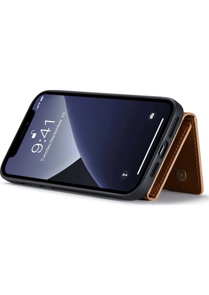 Dg.mıng M2 Serisi iPhone 14 Pro Max 6.7 Inç Manyetik Emilimli Aşınmaya Dayanıklı Koruyucu Telefon Kılıfı Çıkarılabilir Cüzdan/ayak Desteği-Kahverengi (Yurt Dışından) modelleri