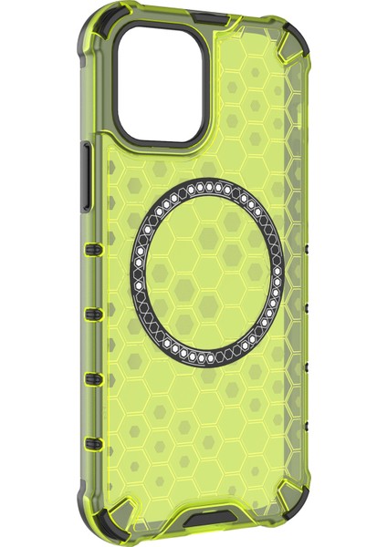 iPhone 12 Pro Max Manyetik Kılıf 4 Köşe Darbeye Dayanıklı Hava Yastığı Petek Tpu+Pc Kapak-Yeşil (Yurt Dışından) modelleri