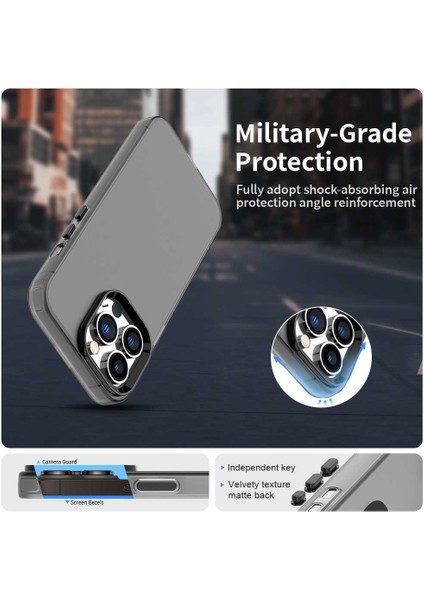 iPhone 14 Pro Max Kılıfı Pc+Tpu+Pet Mat Düşmeye Karşı Dayanıklı Telefon Arka Kapağı-Siyah (Yurt Dışından) modelleri