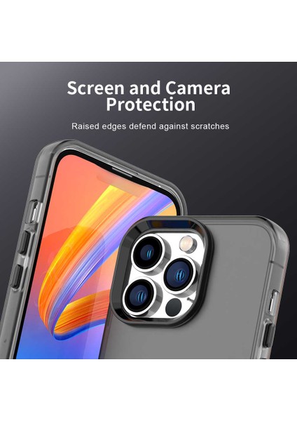 iPhone 14 Pro Max Kılıfı Pc+Tpu+Pet Mat Düşmeye Karşı Dayanıklı Telefon Arka Kapağı-Siyah (Yurt Dışından) indirimleri