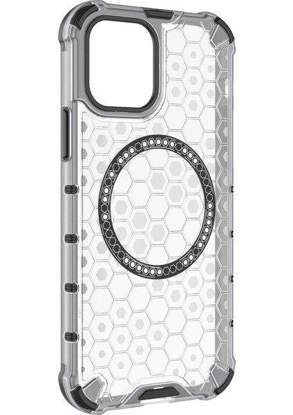 iPhone 12 Pro Max Manyetik Kılıf 4 Köşe Darbeye Dayanıklı Hava Yastığı Petek Tpu+Pc Kapak-Şeffaf (Yurt Dışından) modelleri