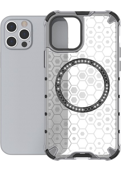 iPhone 12 Pro Max Manyetik Kılıf 4 Köşe Darbeye Dayanıklı Hava Yastığı Petek Tpu+Pc Kapak-Şeffaf (Yurt Dışından) fırsatları
