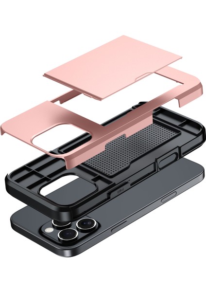 iPhone 16 Pro Max Kılıf Tpu+Pc Koruyucu Telefon Kılıfı Kart Tutucu Ile-Siyah (Yurt Dışından) indirimleri