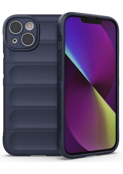 iPhone 14 6.1 Inç Yumuşak Tpu Kılıf Sağlam Arka Darbe Emici Cep Telefonu Koruyucu Kapak-Koyu Mavi (Yurt Dışından)