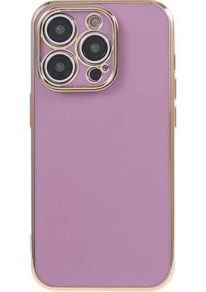 iPhone 12 Pro Max Kılıf Parlak Tpu Telefon Kılıfı Hassas Kesikler 6d Elektrokaplama-Mor (Yurt Dışından)