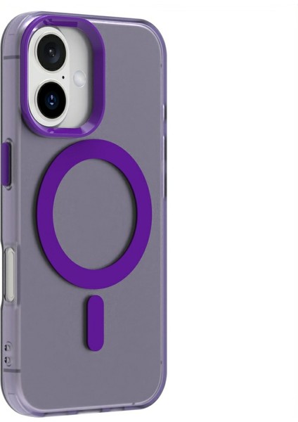 Candy Series iPhone 16 Kılıfı Magsafe Pc+Tpu+Pet Düşmeye Karşı Telefon Kılıfı ile Uyumlu-Mor (Yurt Dışından) modelleri