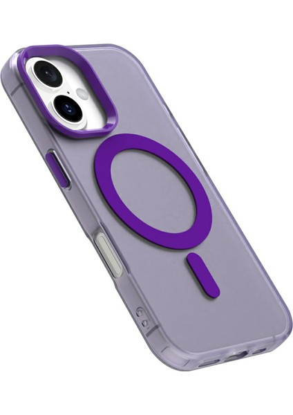 Candy Series iPhone 16 Kılıfı Magsafe Pc+Tpu+Pet Düşmeye Karşı Telefon Kılıfı ile Uyumlu-Mor (Yurt Dışından) indirimleri