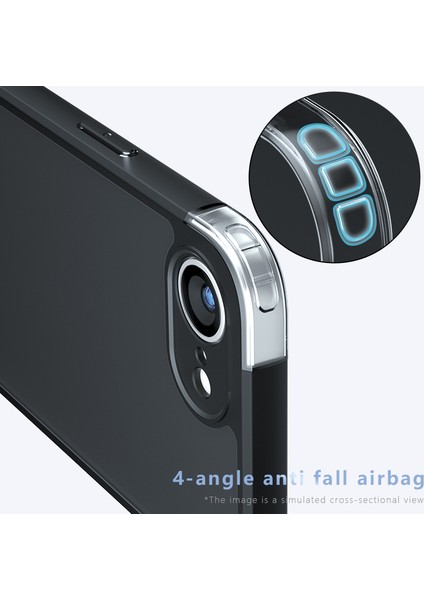 iPhone 16E Kılıfı Pc+Tpu Mat Telefon Kılıfı Anti-Düşme Hava Yastığı ile (Yurt Dışından) fiyatları
