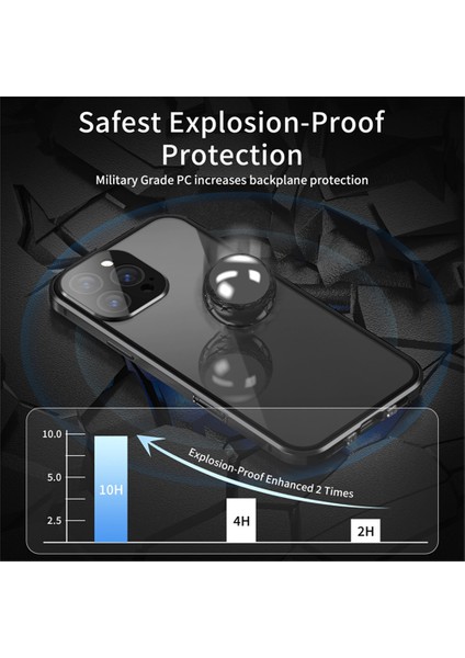 iPhone 16 Pro Kılıf Anti-Casus Çift Taraflı Temperli Cam + Manyetik Metal Çerçeve Telefon Kılıfı-Mor (Yurt Dışından) modelleri