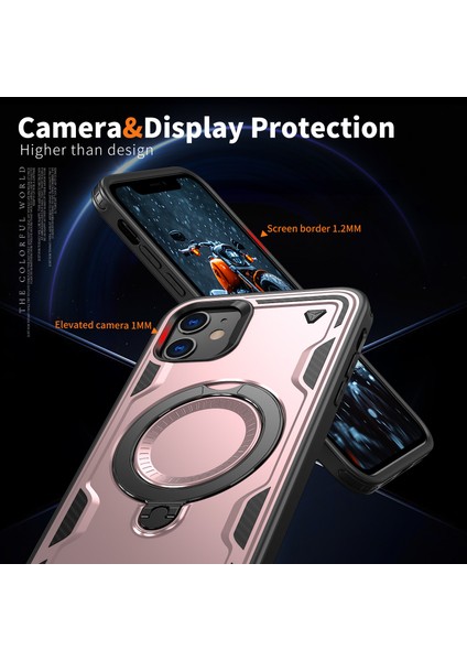 iPhone 11/xr Kılıfı Için Magsafe Askeri Koruma Pc+Tpu Kickstand Telefon Kılıfı ile Uyumlu-Gül Altını (Yurt Dışından) indirimleri