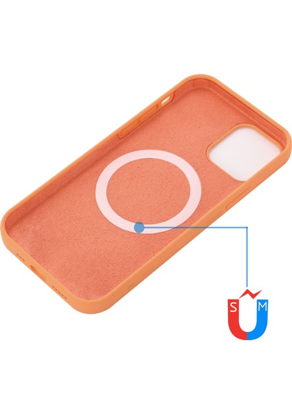 iPhone 13 Kılıfı Için Magsafe Sıvı Silikon Telefon Kılıfı ile Uyumlu-Turuncu (Yurt Dışından) fırsatları