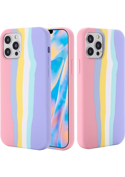 iPhone 15 Pro Max Için Gökkuşağı Ka Sıvı Silikon + Pc Çizilmez Kapak Fiber Astar Telefon Kılıfı-Pembe (Yurt Dışından) modelleri